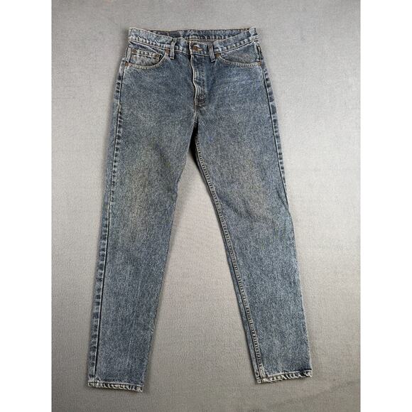 VTG Levis 512 Jeans Mens 34x31 Blue Denim Distressed Electric Acid Wash Grunge - Picture 2 of 8